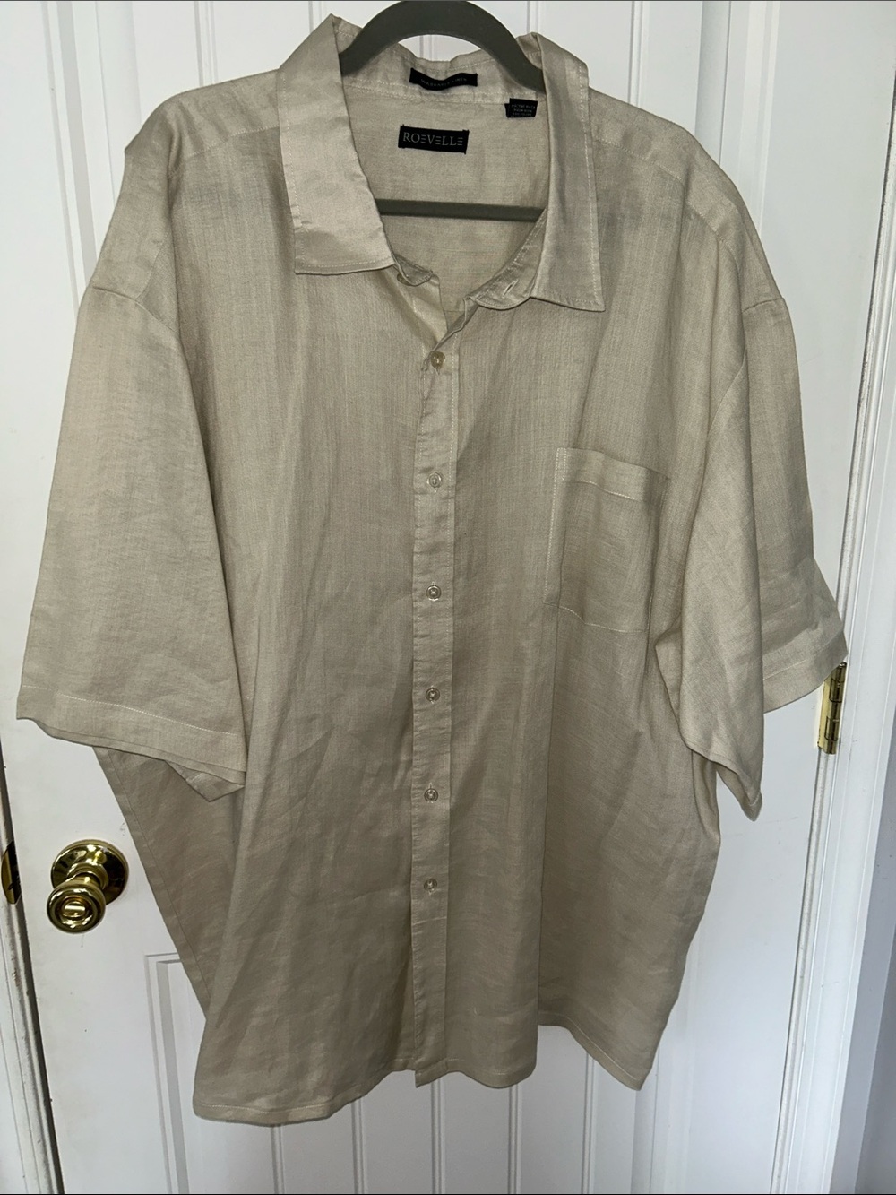 Men's 100% linen Short-Sleeve Button-Down Shirt